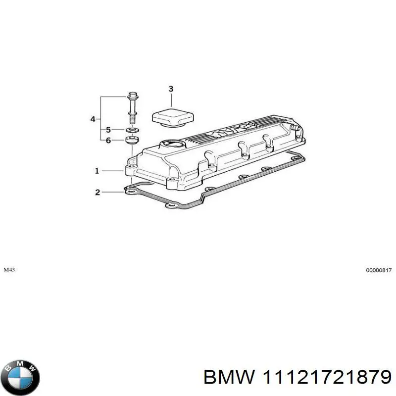 Прокладка клапанної кришки двигуна 11121721879 BMW