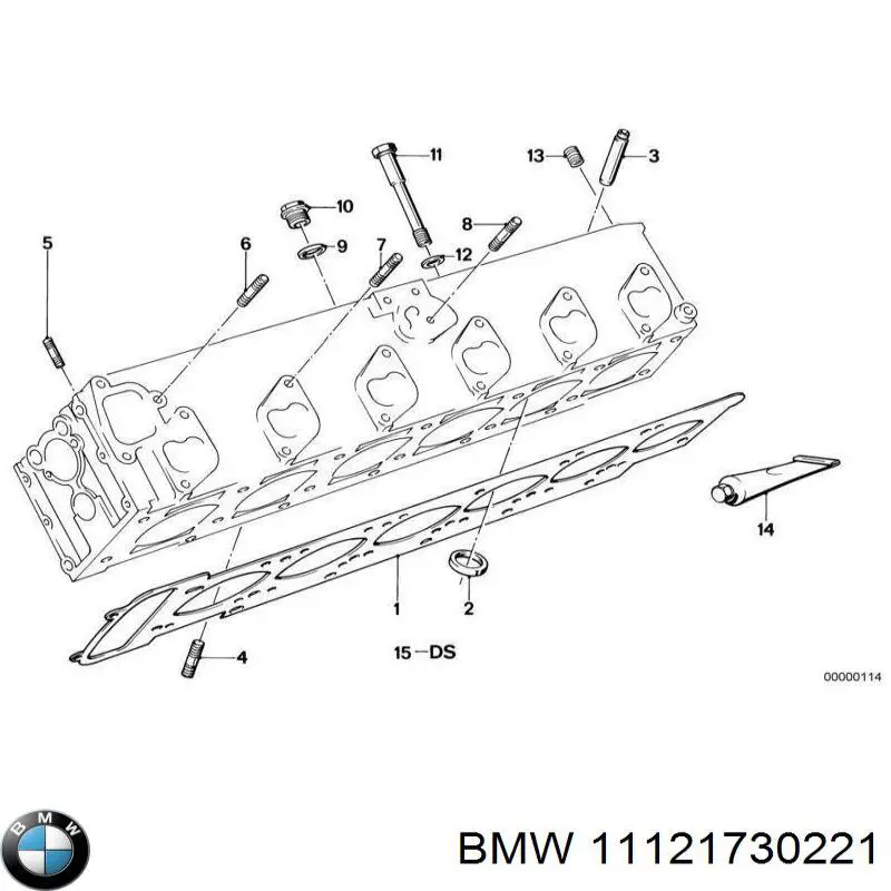 11121730221 BMW прокладка головки блока циліндрів (гбц)