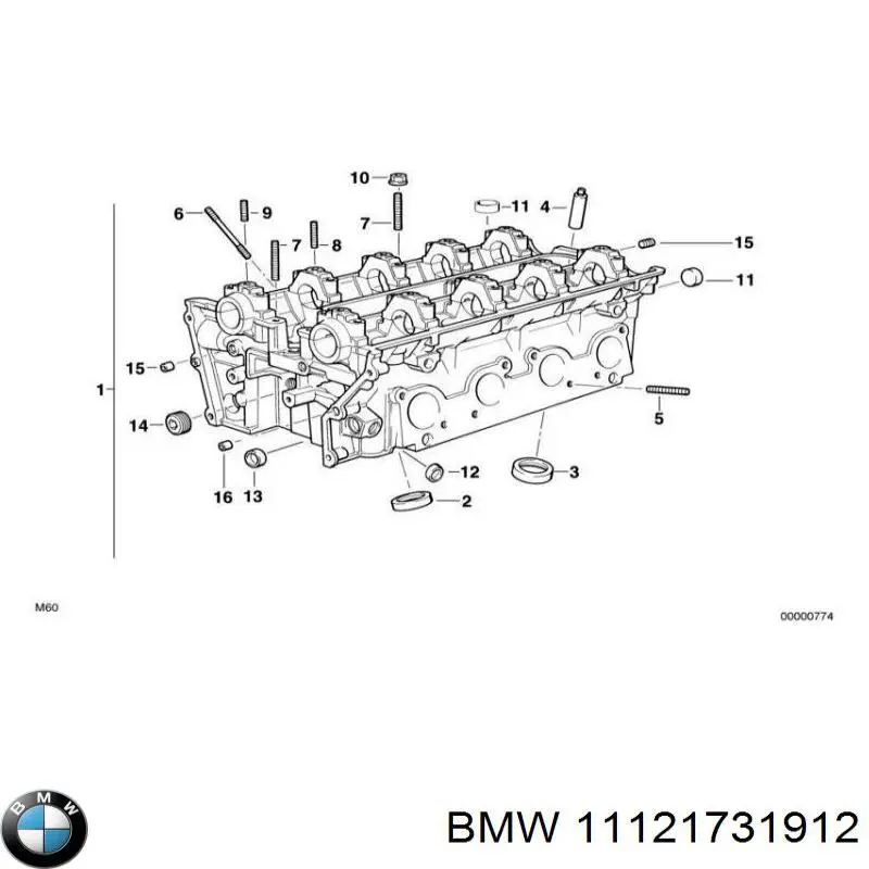 Головка блока циліндрів (ГБЦ), ліва BMW 1729334 ціна, від 33.18 USD