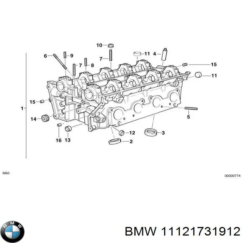 1729334 BMW Головка блоку циліндрів (ГБЦ), ліва