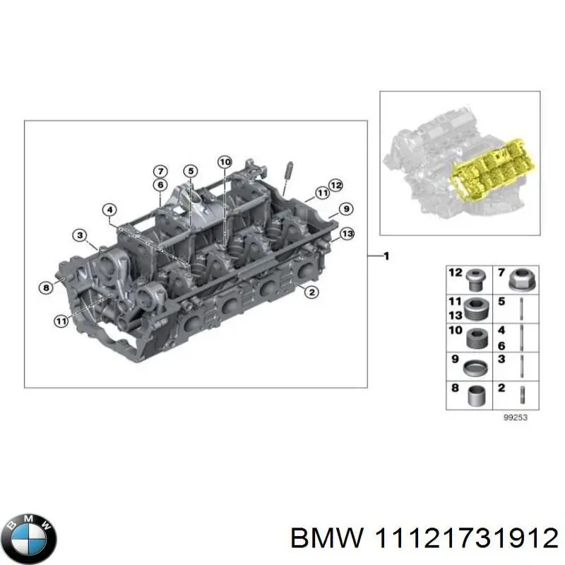 Купити 1729334 BMW Головка блока циліндрів (ГБЦ), ліва