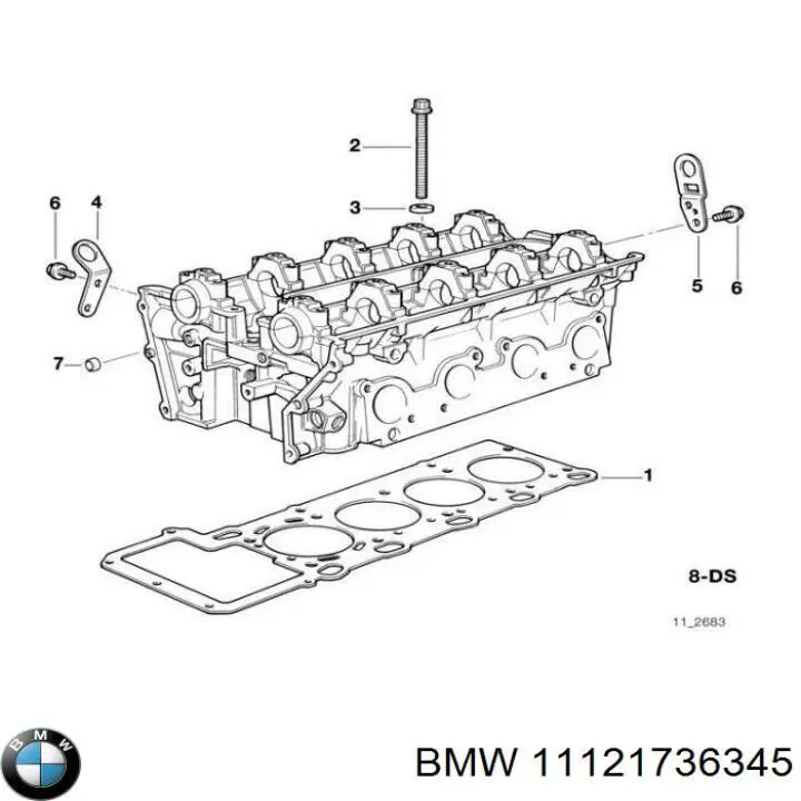 11121736345 BMW прокладка головки блока циліндрів (гбц, права)