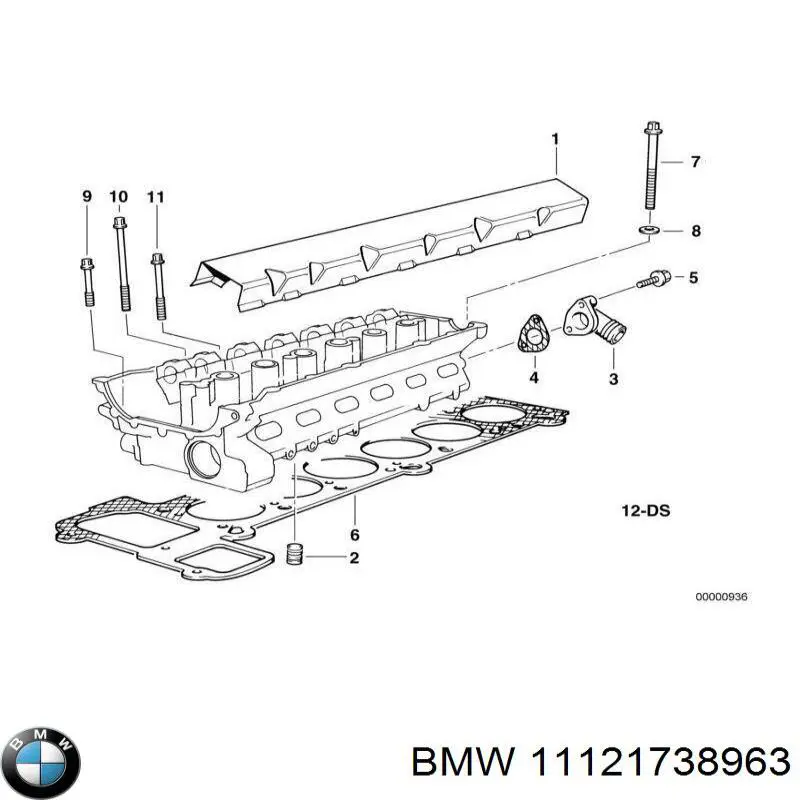 11121738963 BMW прокладка фланця (трійника системи охолодження)