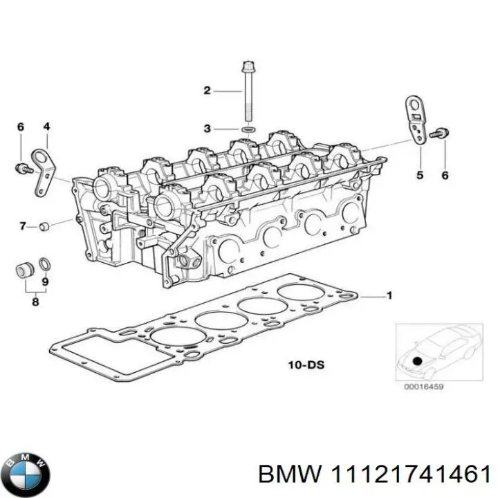 Прокладка головки блока циліндрів (ГБЦ), права 11121741461 BMW