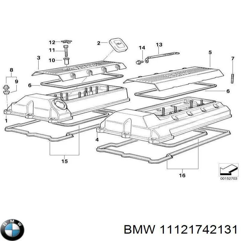 Кришка клапанна, ліва BMW 11121742131 ціна, від 63.33 USD