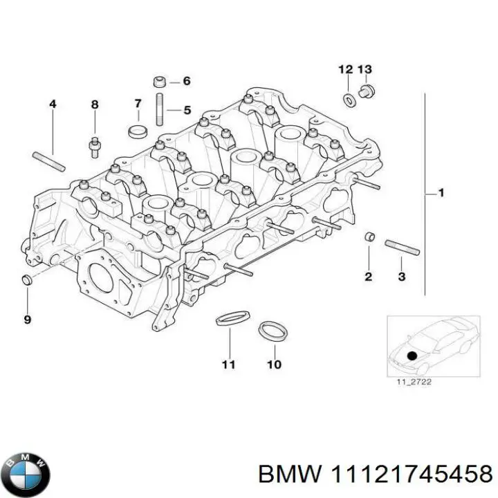 11121745458 BMW Головка циліндрів