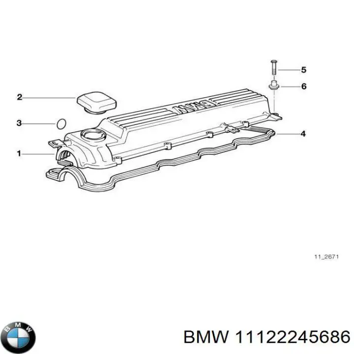11122245686 BMW прокладка клапанної кришки двигуна