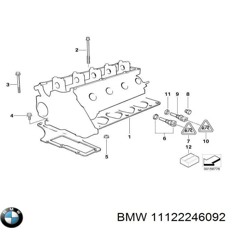 11122246092 BMW прокладка головки блока циліндрів (гбц)