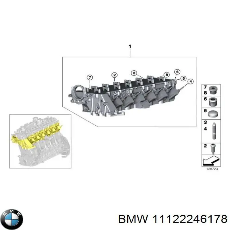 Головка двигуна BMW 11122246178 ціна, від 267.22 USD