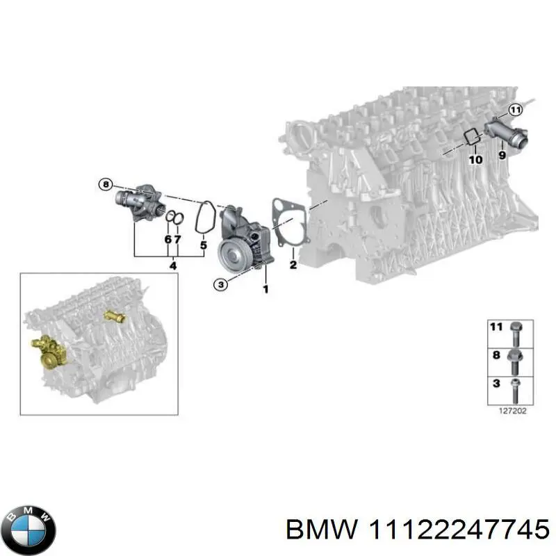 11122247745 BMW прокладка фланця (трійника системи охолодження)
