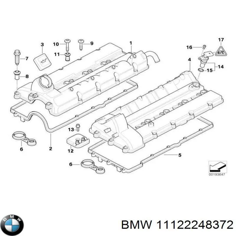 11122248372 BMW прокладка головки блока циліндрів (гбц, ліва)