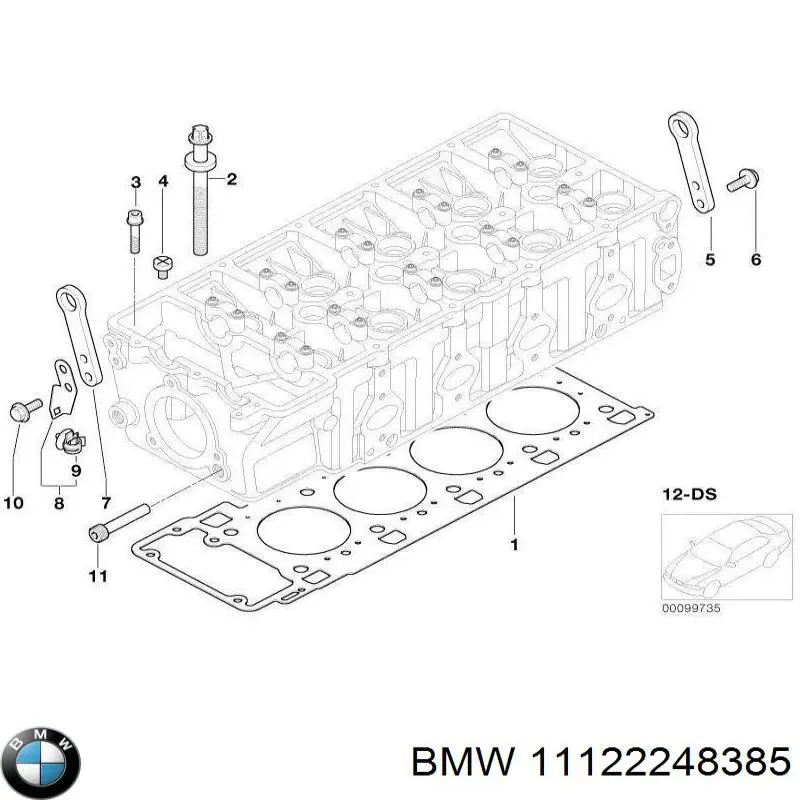 Прокладка головки блока циліндрів (ГБЦ), права BMW 11122248385 ціна, від 106.60 USD