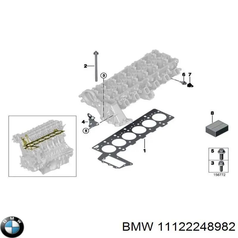 11122248982 BMW прокладка головки блока циліндрів (гбц)