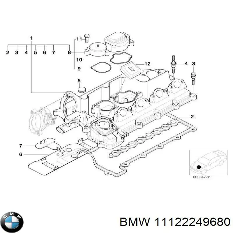 11122249680 BMW кришка клапанна