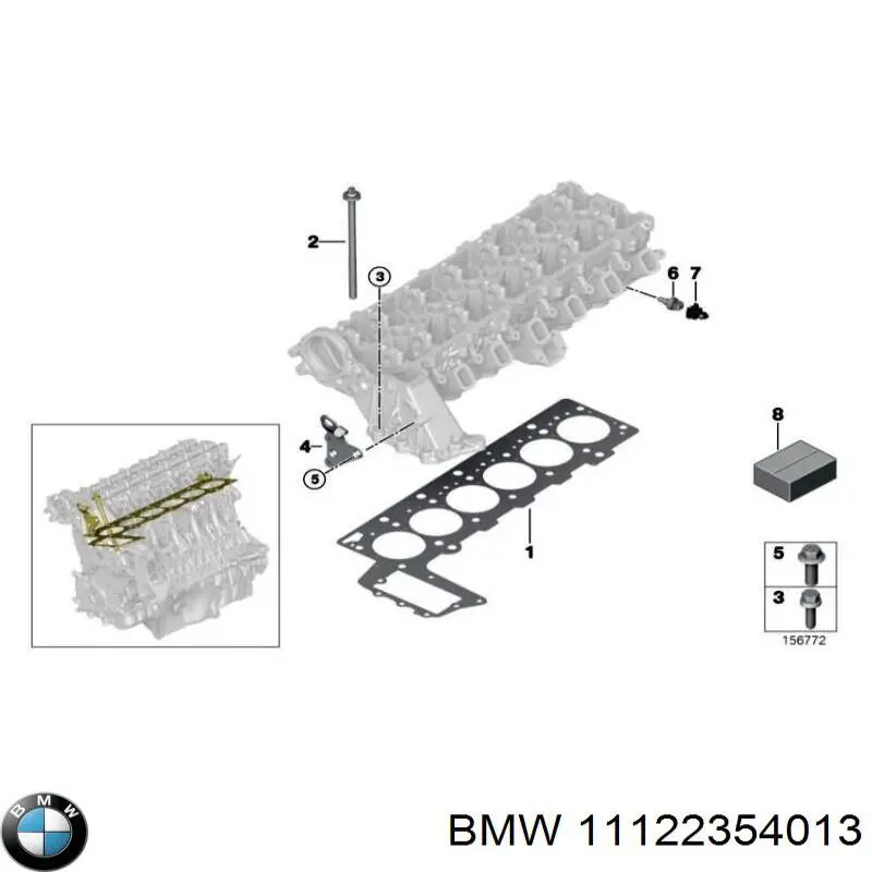 Прокладка ГБЦ BMW 11122354013 ціна, від 99.48 USD