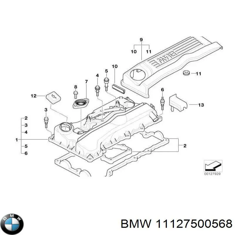 Кришка маслозаливной горловини 11127500568 BMW