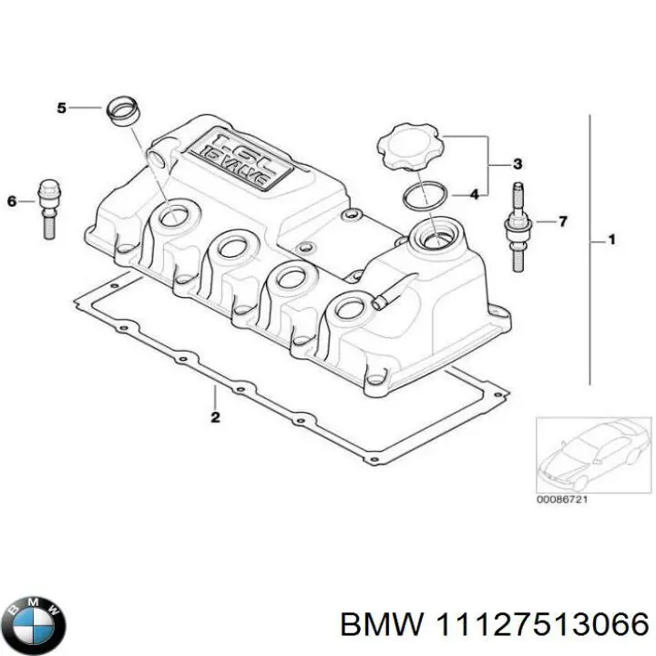 Купити 11127513066 BMW Прокладка клапанної кришки двигуна, кільце