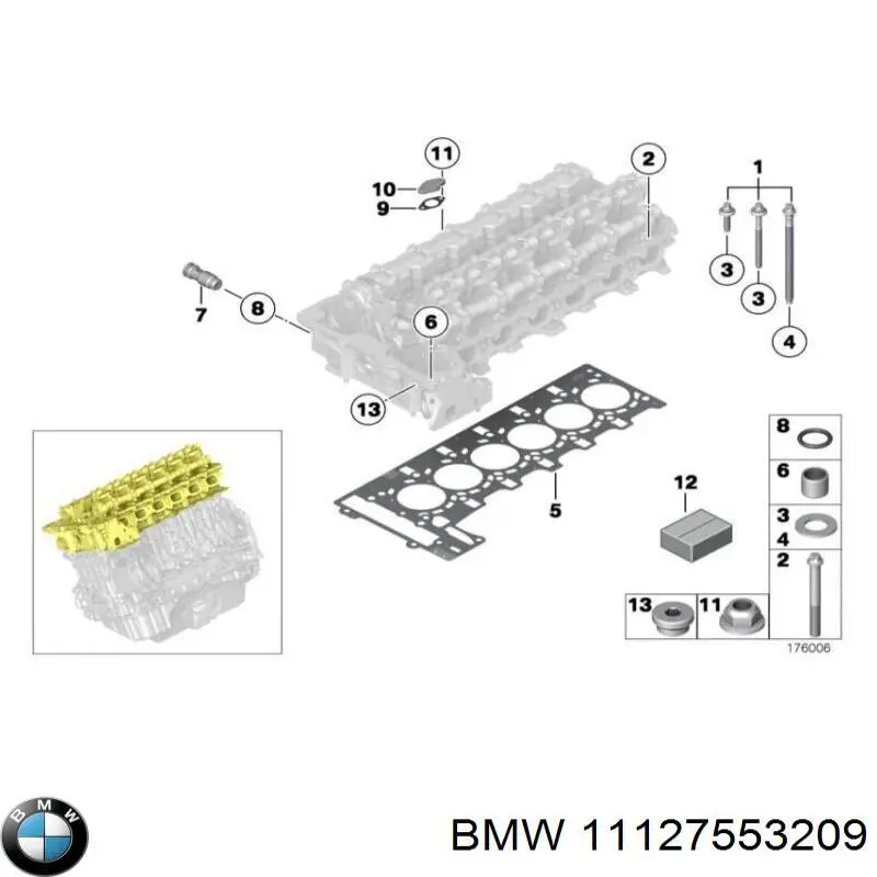 11127553209 BMW прокладка головки блока циліндрів (гбц)