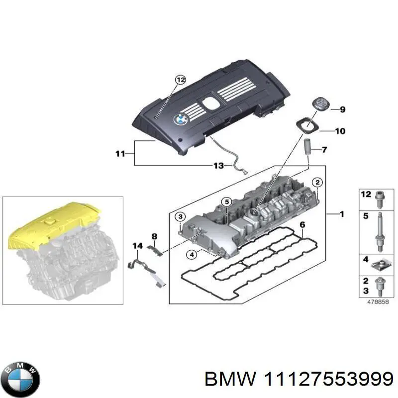 11127553999 BMW Прокладка кронштейна маслянного фільтра