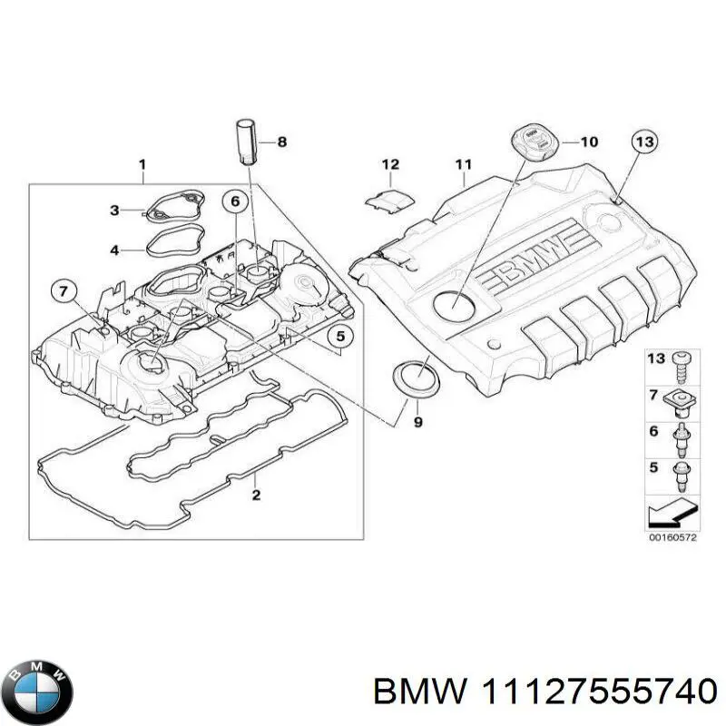 11127555740 BMW Прокладка кришки горловини, маслозаливной