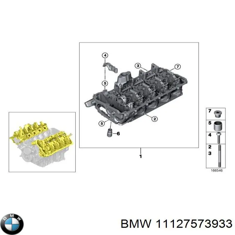 Головка блока циліндрів (ГБЦ), права BMW 11127573933 ціна, від 111.11 USD