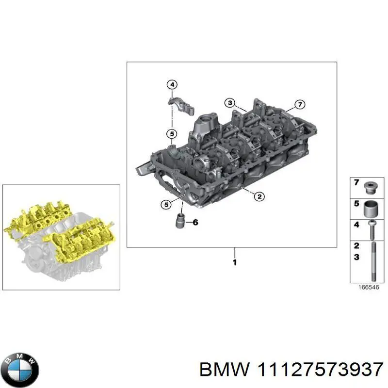 Головка блока циліндрів (ГБЦ), ліва BMW 11127573937 ціна, від 110.74 USD