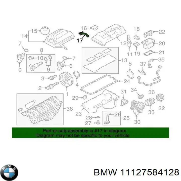 Трубка картера повітряна BMW 11127584128 ціна, від 32.06 USD