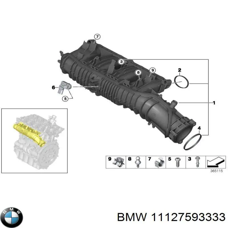 Кільце форсунки інжектора, посадочне 11127593333 BMW