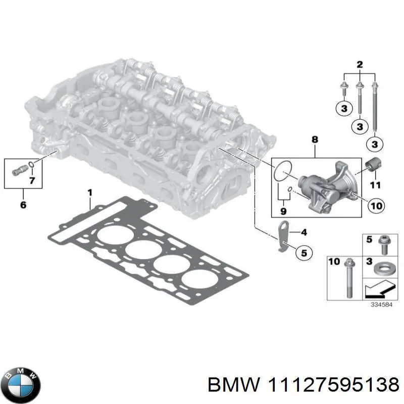 11127595138 BMW прокладка головки блока циліндрів (гбц)