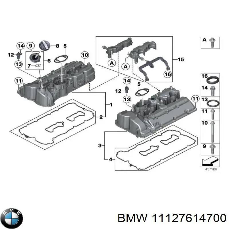 11127614700 BMW Прокладка клапанної кришки двигуна, комплект правий