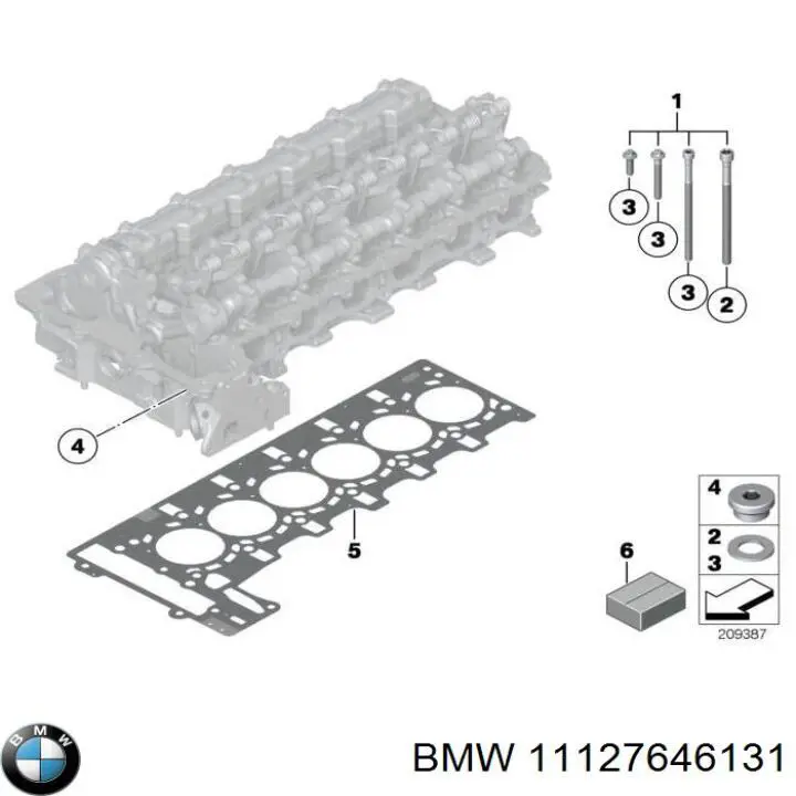 Головка блока циліндрів (ГБЦ) 11127646131 BMW