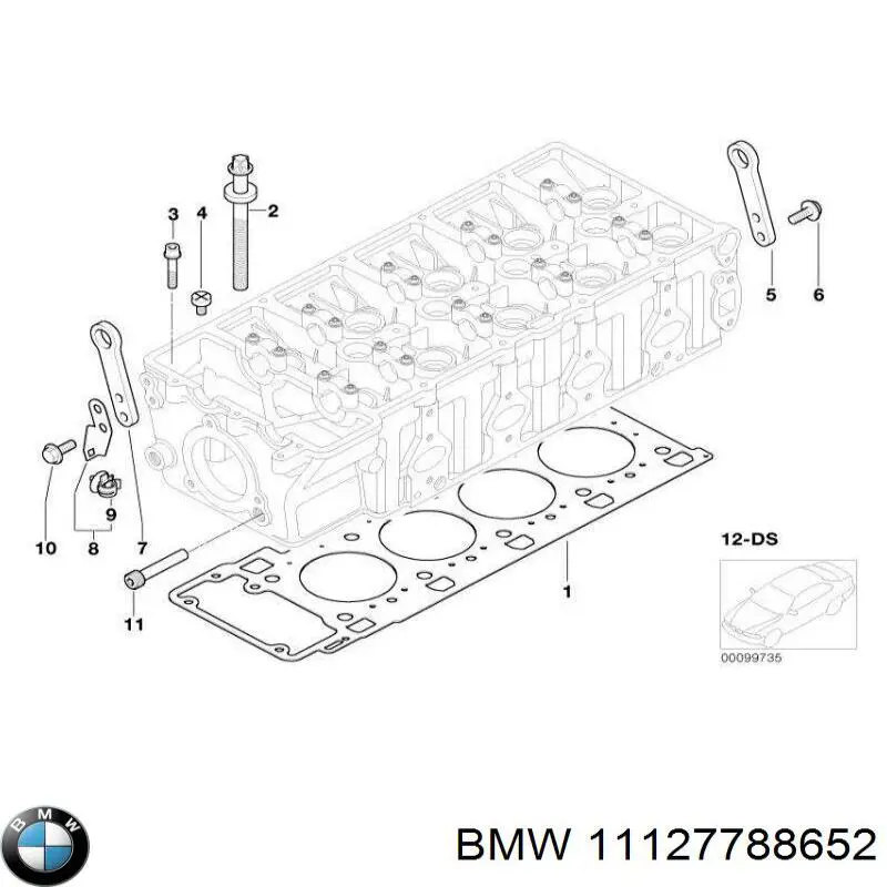 Купити 11127788652 BMW Прокладка головки блока циліндрів (ГБЦ), права