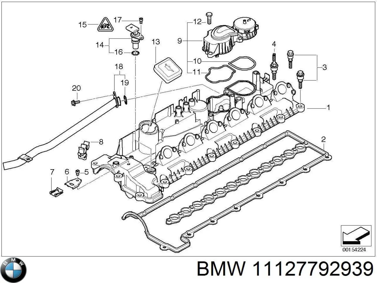 Кришка клапанна BMW 11127792939 ціна, від 190.04 USD