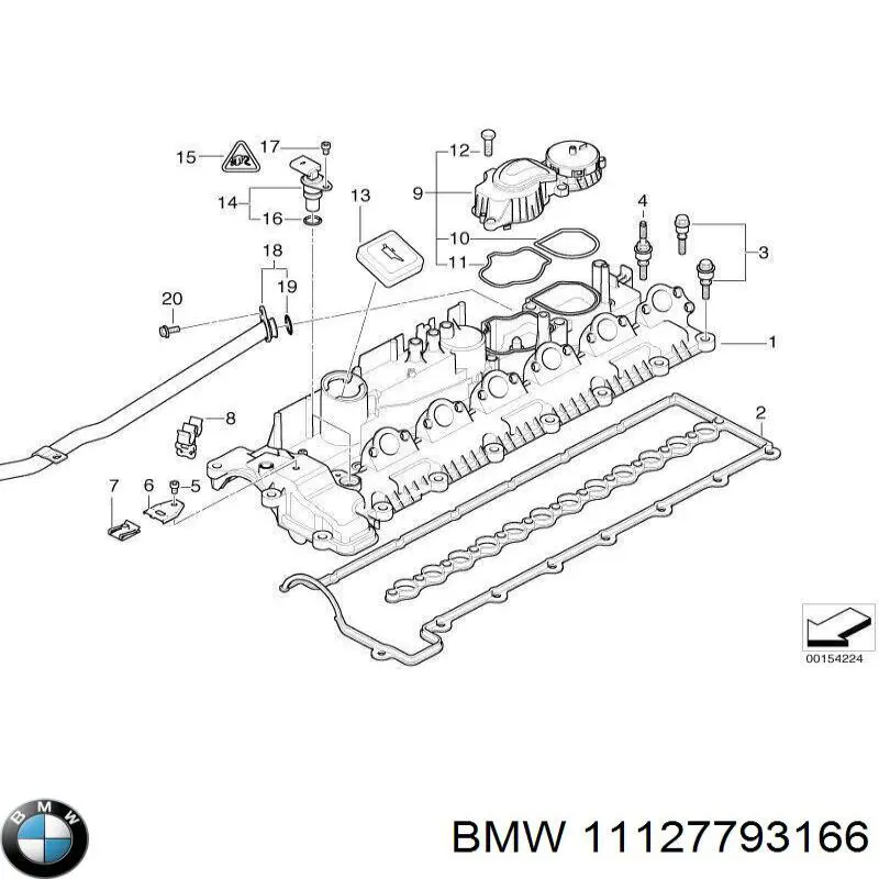 Прокладка клапана вентиляції картера 11127793166 BMW