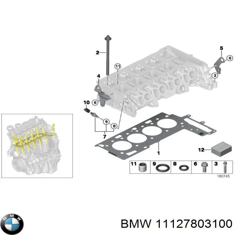 11127803100 BMW прокладка головки блока циліндрів (гбц)