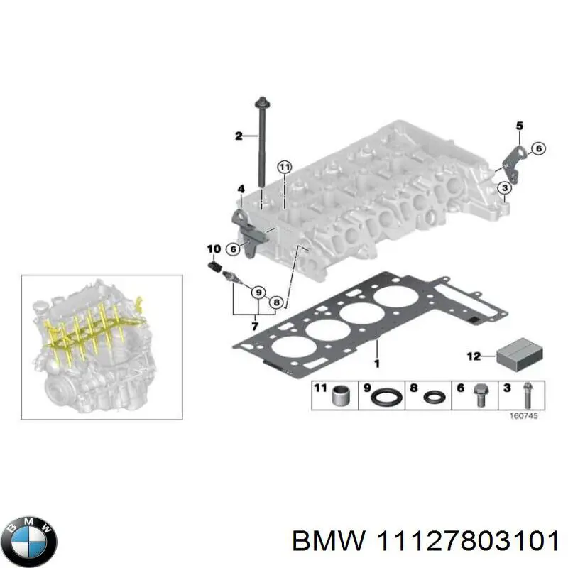 Прокладка ГБЦ BMW 11127803101 ціна, від 114.23 USD