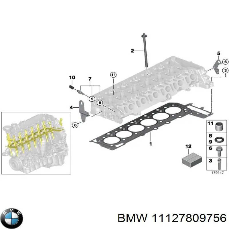 Прокладка ГБЦ BMW 11127809756 ціна, від 86.68 USD