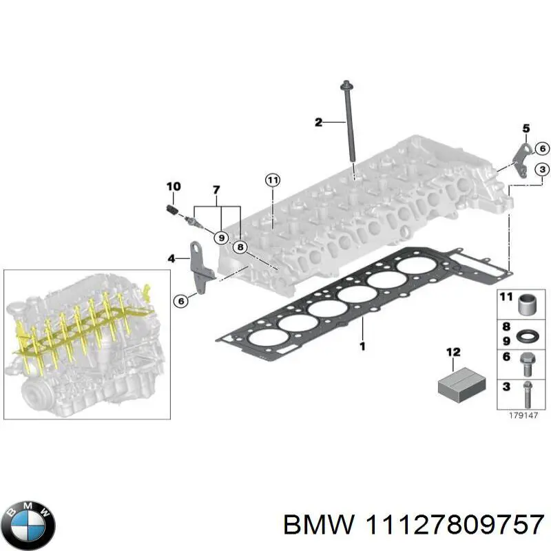 Прокладка ГБЦ BMW 11127809757 ціна, від 89.36 USD