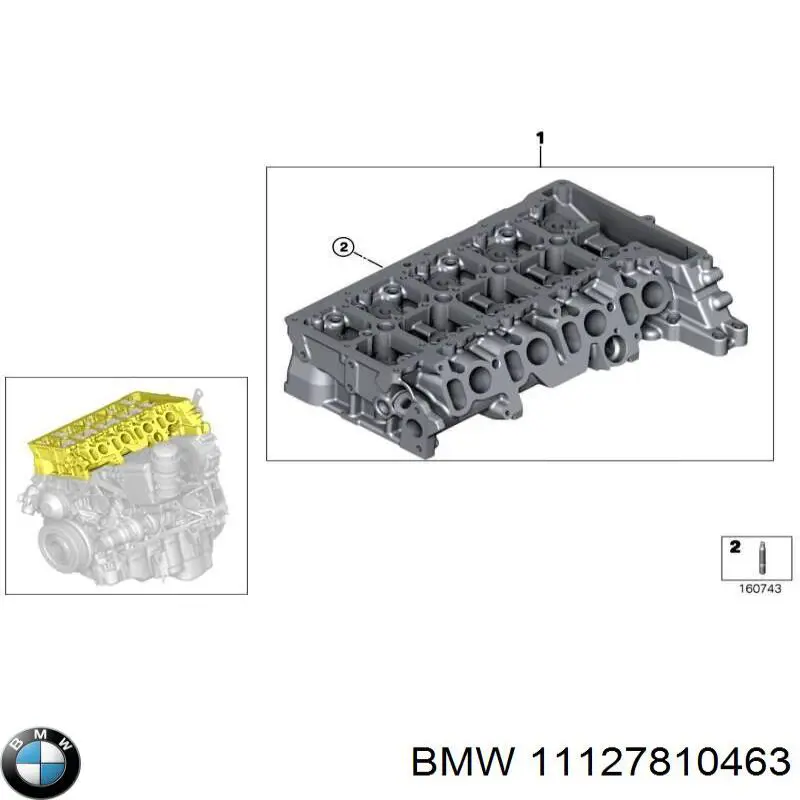 Головка блока циліндрів (ГБЦ) 11127810463 BMW