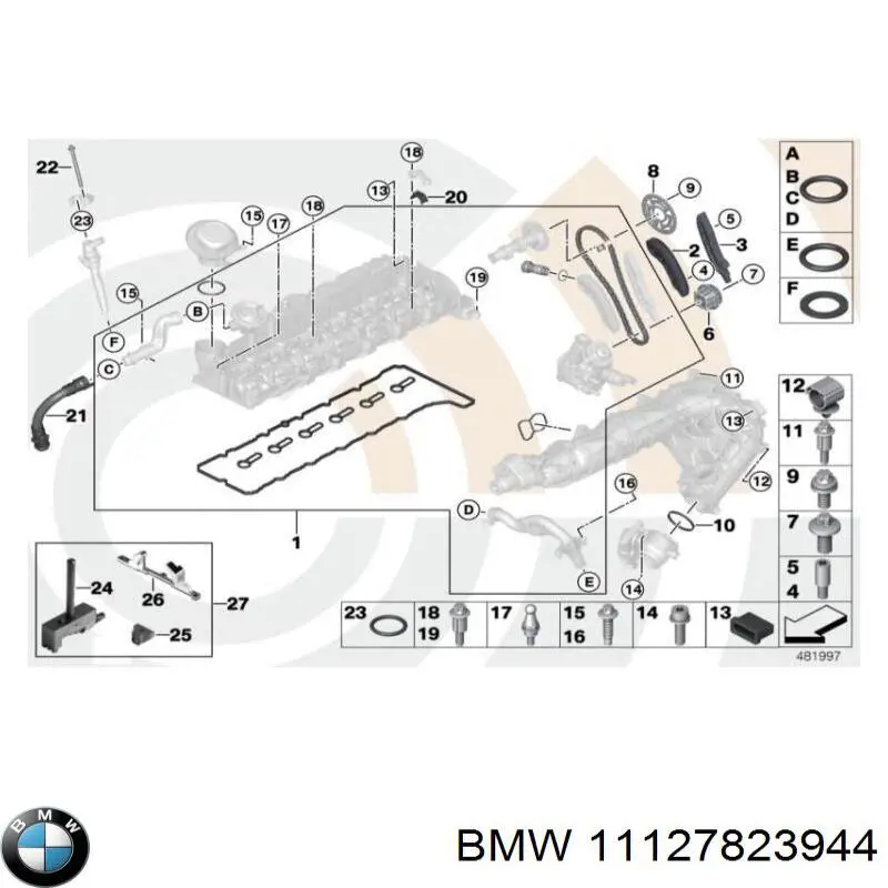 Прокладка клапанної кришки двигуна, кільце BMW 11127823944 ціна, від 8.68 USD