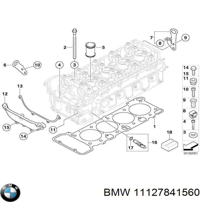11127841560 BMW прокладка головки блока циліндрів (гбц)