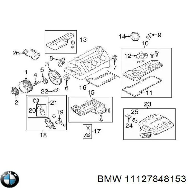 Кришка клапанна BMW 11127848153 ціна, від 1071.29 USD