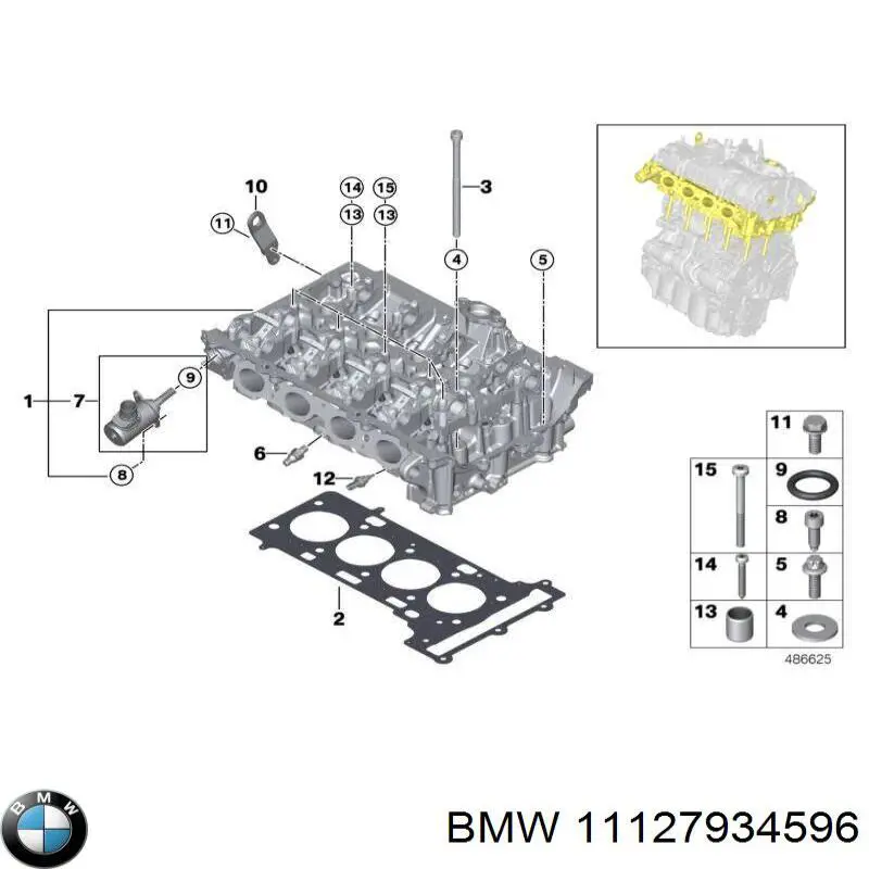 Прокладка головки блока циліндрів (ГБЦ) 11127934596 BMW