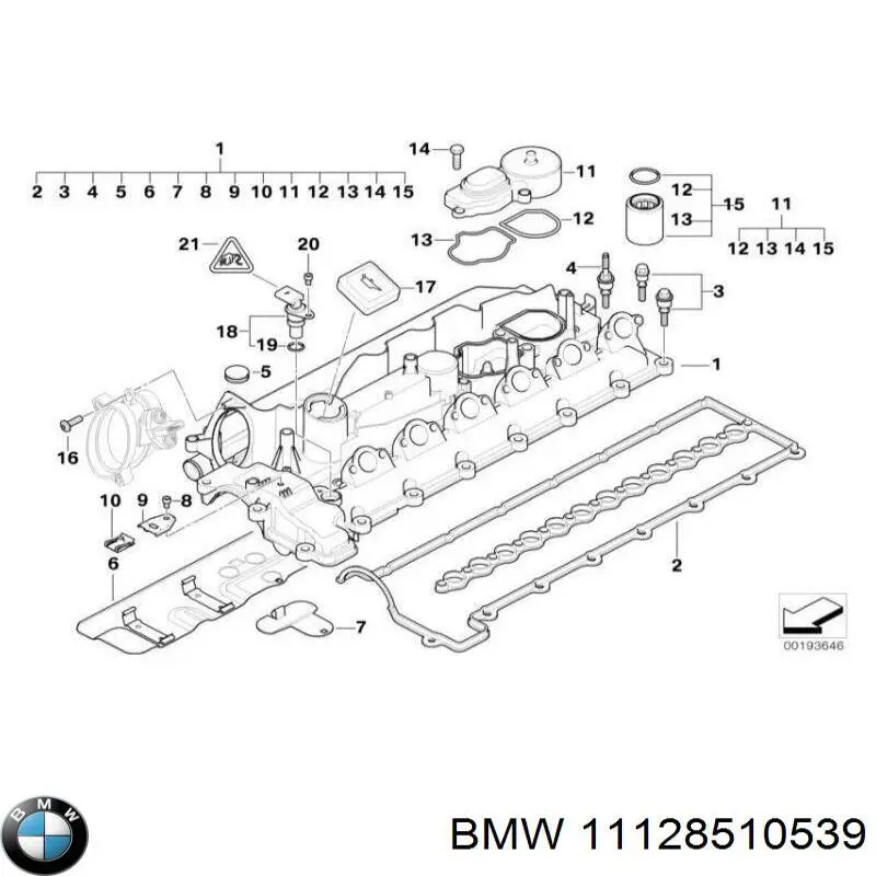 Прокладка кришки горловини, маслозаливної 11128510539 BMW