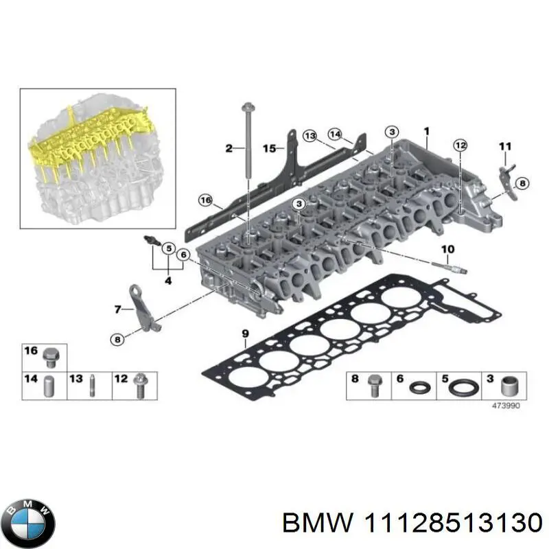 Болт головки блока циліндрів, ГБЦ BMW 11128513130 ціна, від 73.33 USD