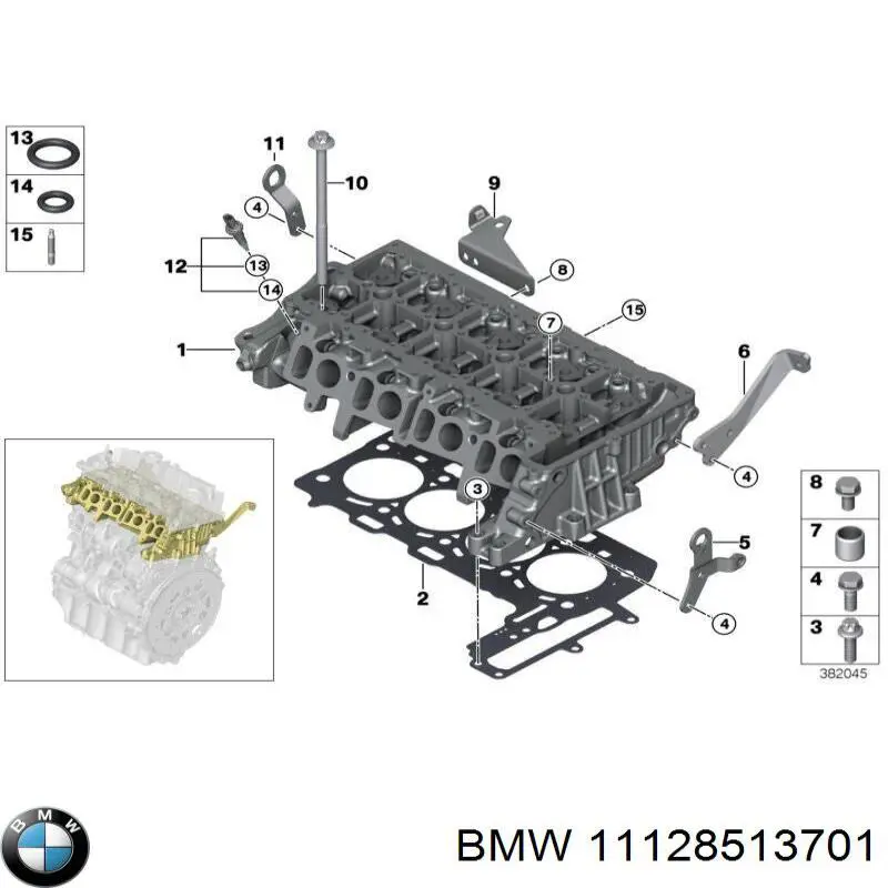 Прокладка ГБЦ BMW 11128513701 ціна, від 53.73 USD