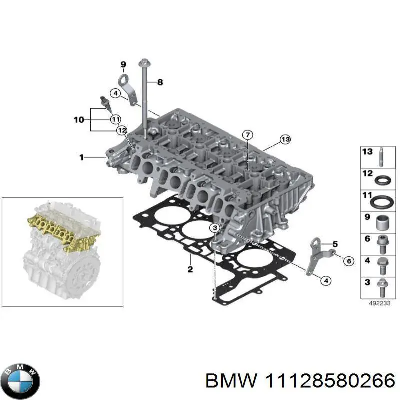 11128580266 BMW Головка циліндрів