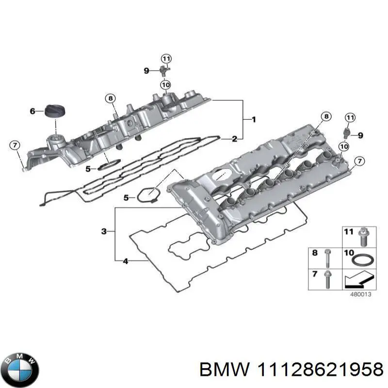 11128621958 BMW Прокладка клапанної кришки двигуна, ліва