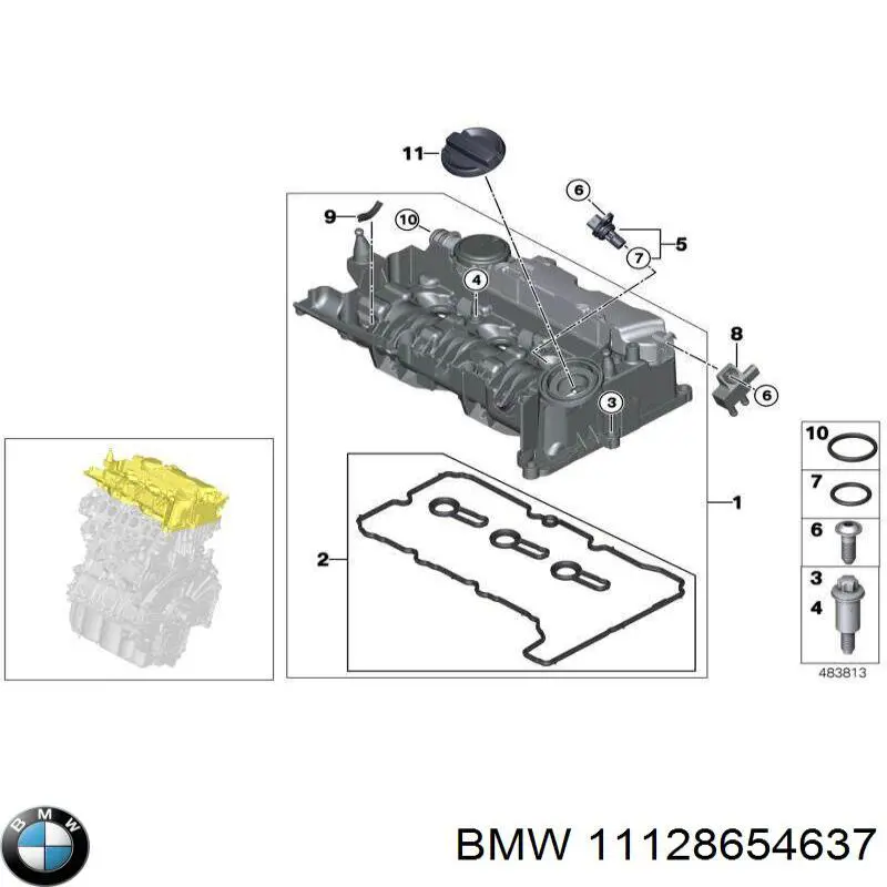 11128654637 BMW Кришка маслозаливной горловини