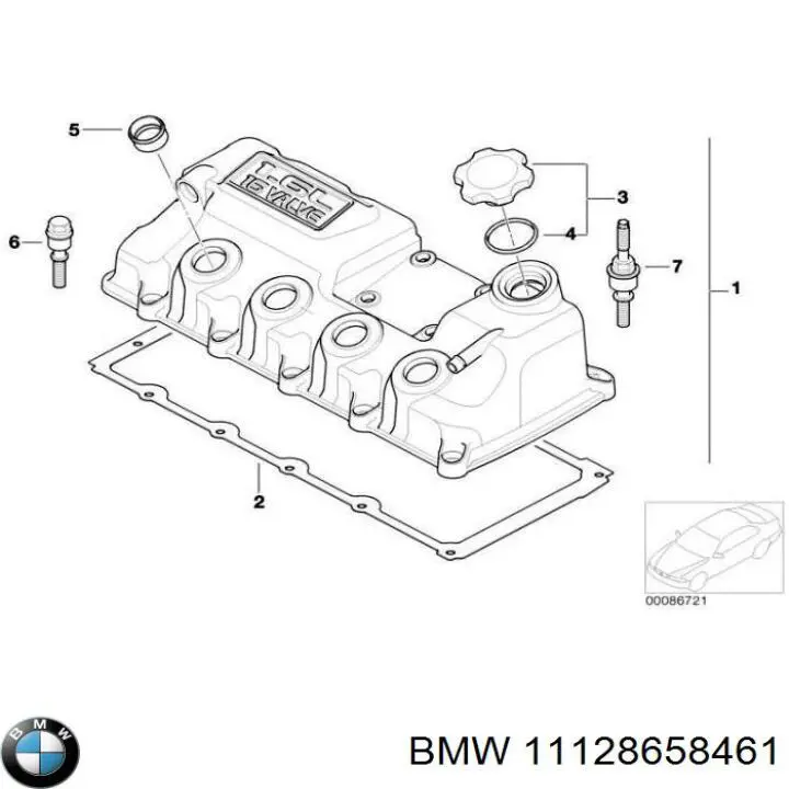 Кришка клапанна BMW 11128658461 ціна, від 150.90 USD